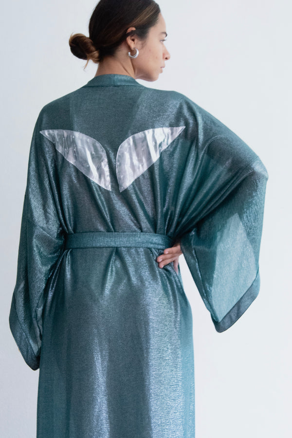 INA bottle green unisex KIMONO